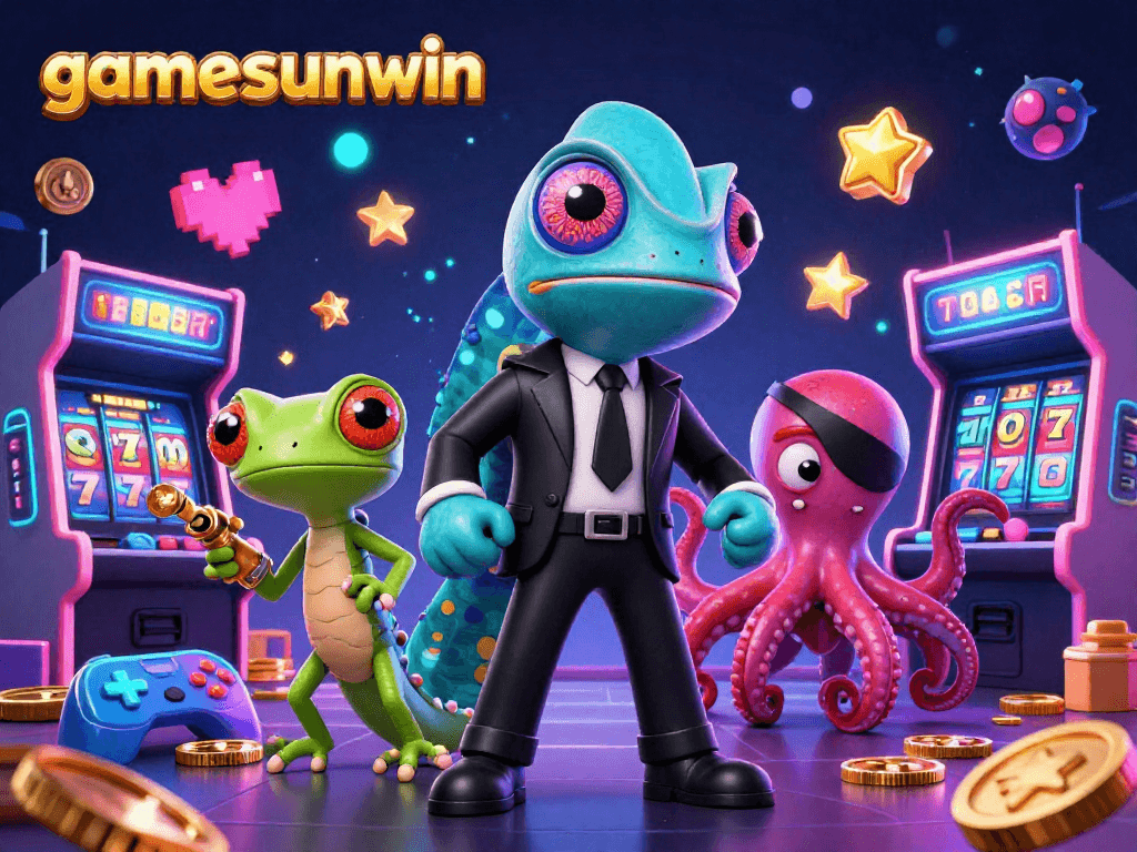 Experience thrilling gameplay at gamesunwin with colorful characters and casino elements in action.