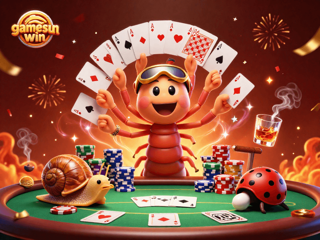Engage with gamesunwin's exotic dealer and high-roller at a vibrant casino scene filled with excitement.