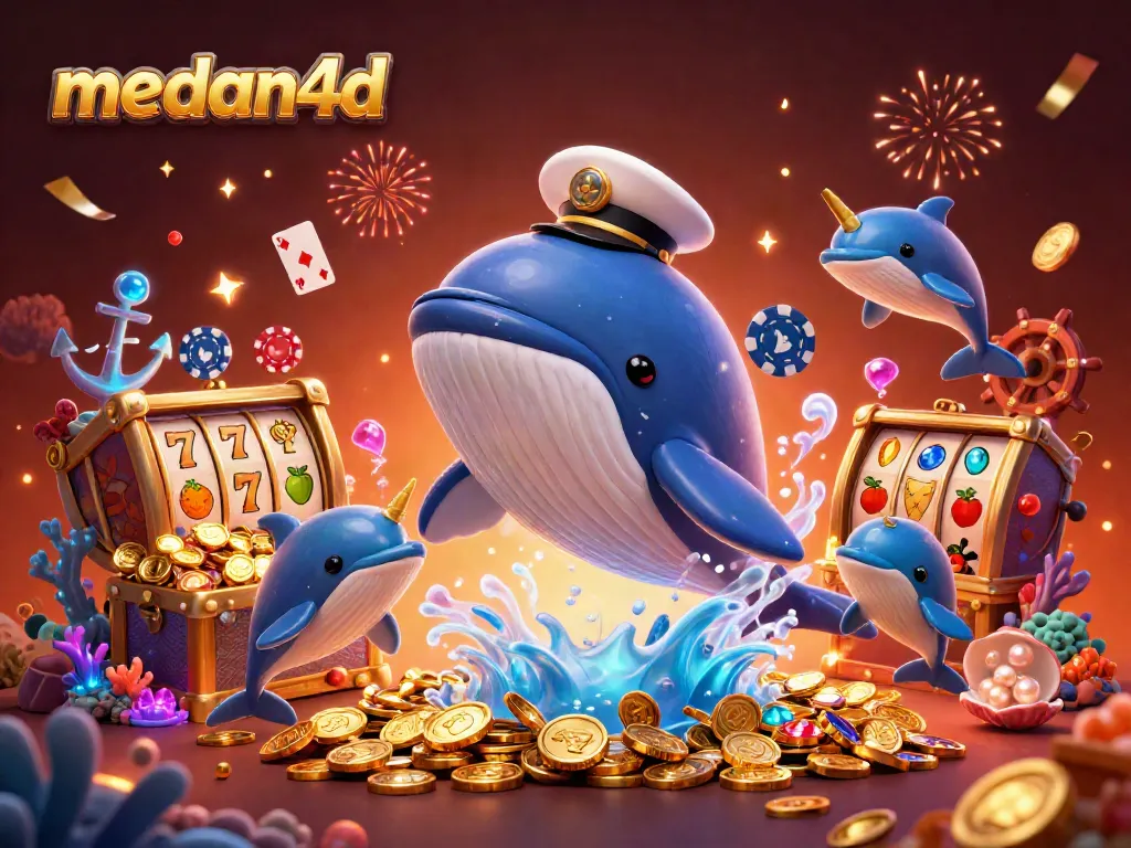 Menangkan slot dengan medan4d, ikan paus dan lumba-lumba yang bersenang-senang di lautan koin.